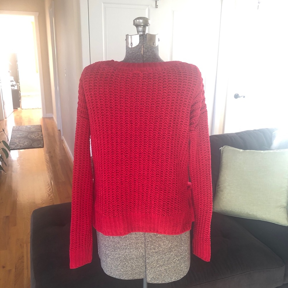 M XL XXL red  crop top sweater! - Picture 2 of 10